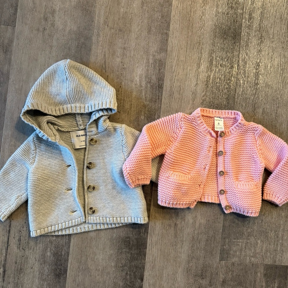 Set of 2 - baby girl cardigans, 3-6 months